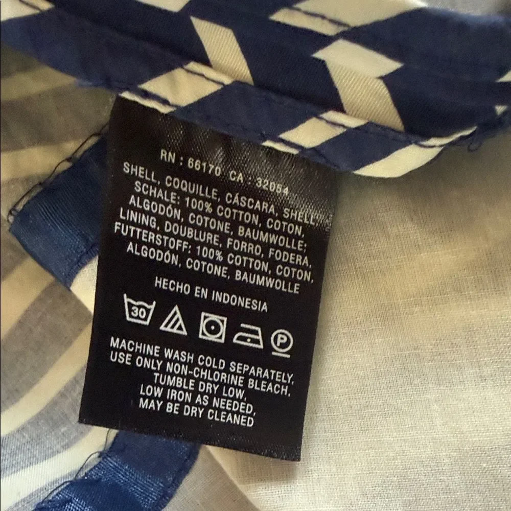 Maeve Anthropologie Skirt Blue White Patterned A-Line Size 6 Cotton